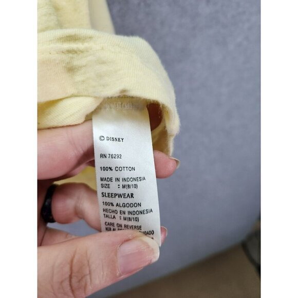 Disney Eeyore Pajama Set Womens M Yellow Sleepwear 100% Cotton - Picture 4 of 7